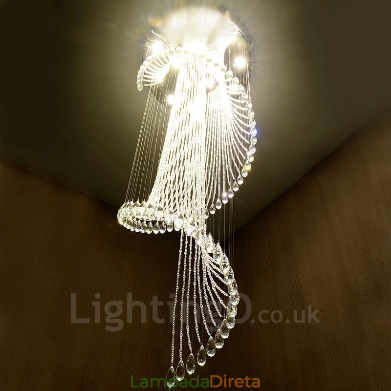 15 Luzes Modernas de Cristal Pendente de Teto Lustre Interno Luminárias Luminárias com Lâmpadas
