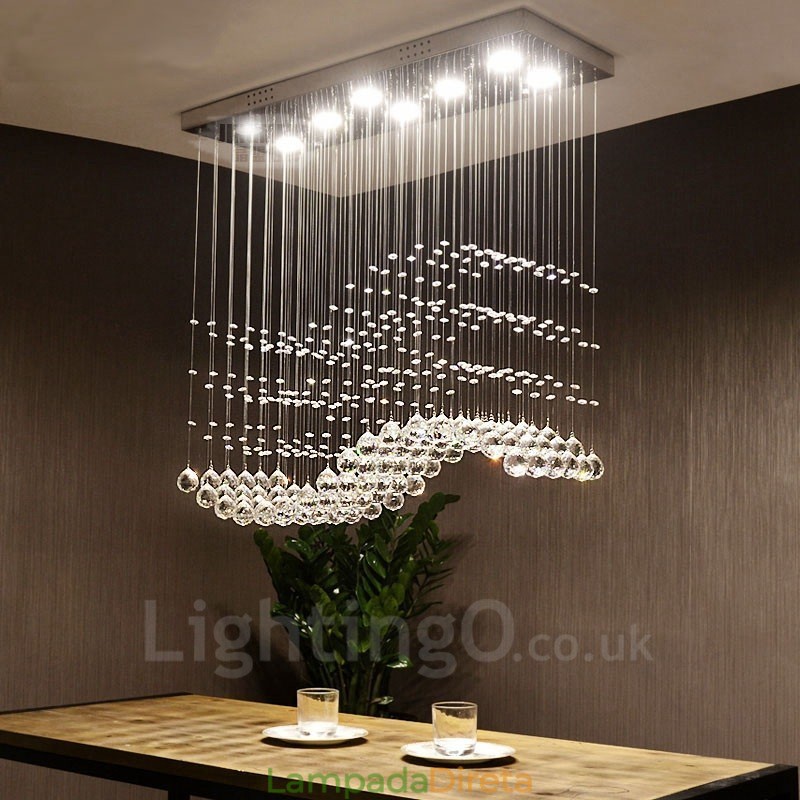 Luminária pendente de cristal moderna para teto, lustre interno, luminárias e acessórios