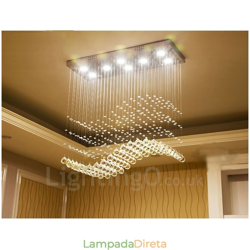 Luminária pendente de cristal moderna para teto, lustre interno, luminárias e acessórios