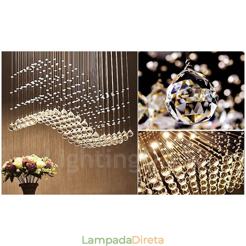 Luminária pendente de cristal moderna para teto, lustre interno, luminárias e acessórios