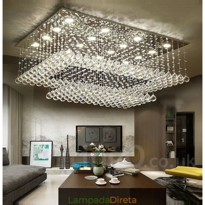 Luminária pendente de cristal moderna para teto, lustre interno, luminárias e acessórios