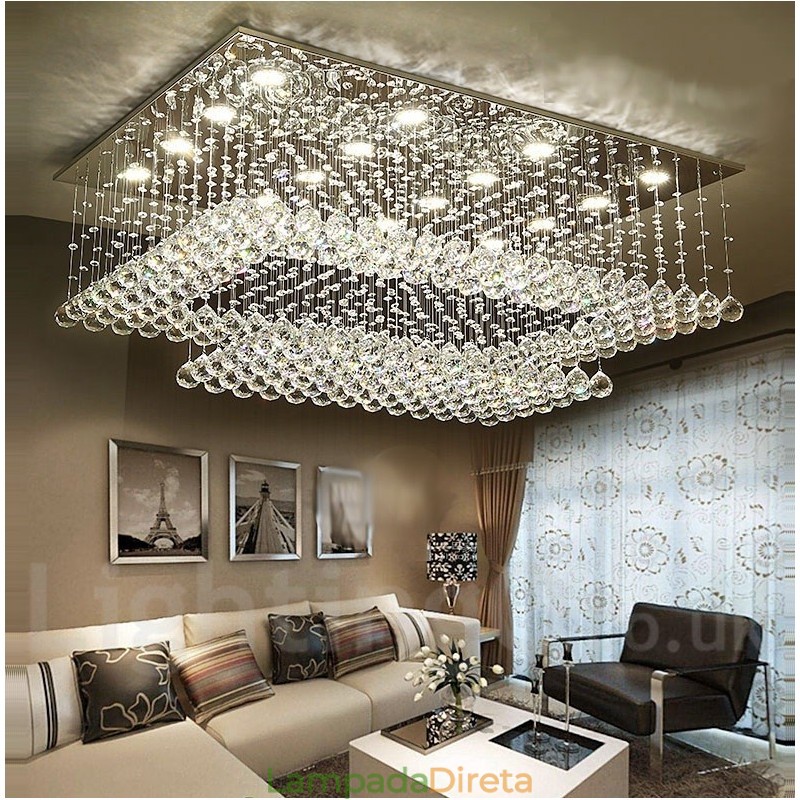 Luminária pendente de cristal moderna para teto, lustre interno, luminárias e acessórios