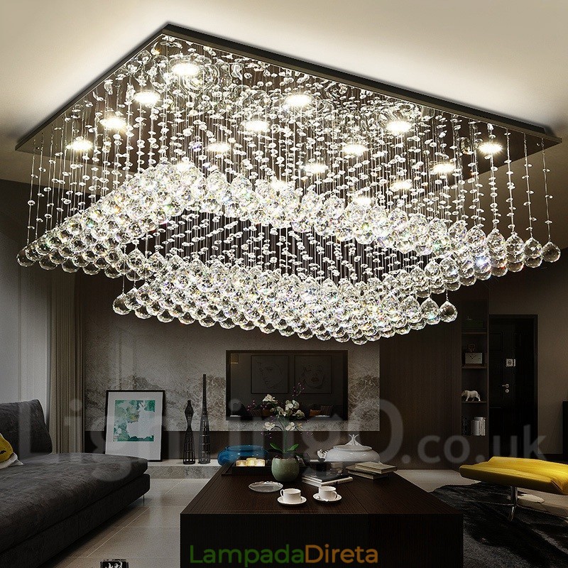 Luminária pendente de cristal moderna para teto, lustre interno, luminárias e acessórios
