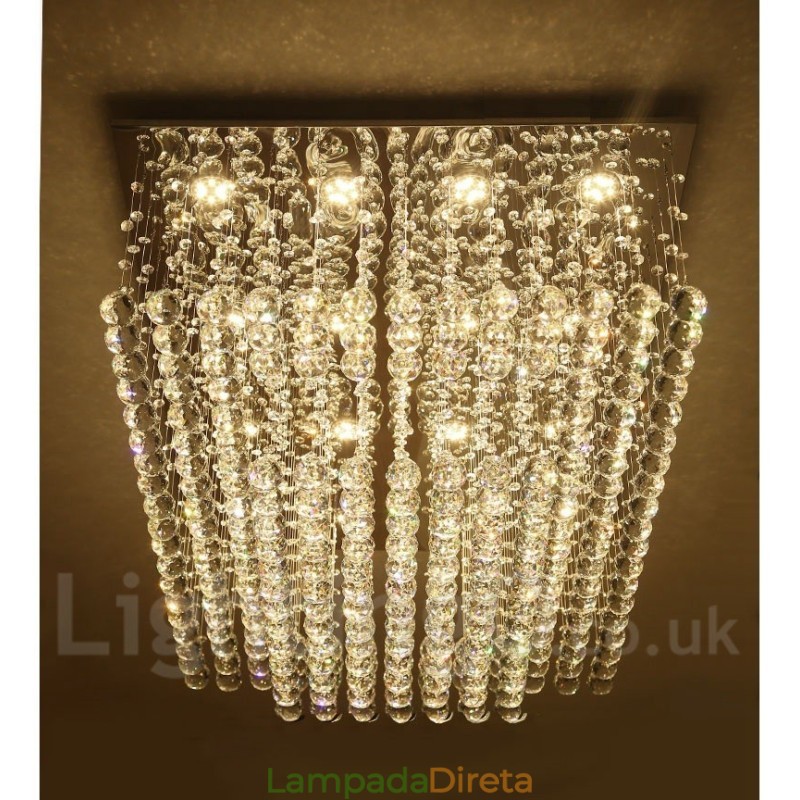 Luminária pendente de cristal moderna para teto, lustre interno, luminárias e acessórios