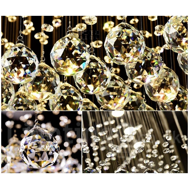 Luminária pendente de cristal moderna para teto, lustre interno, luminária de iluminação