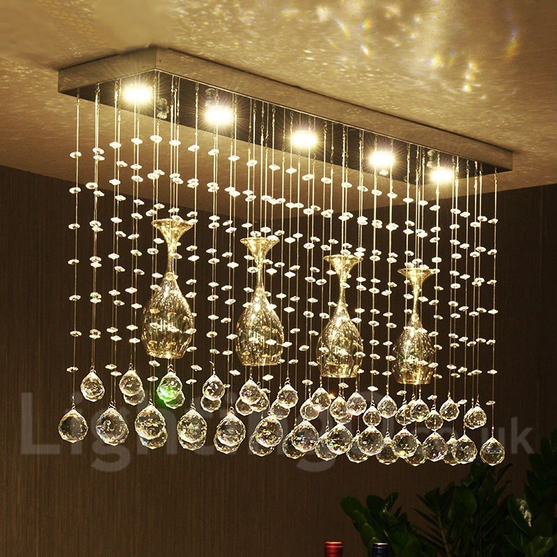 5 luzes modernas de cristal pingente de teto luz lustre interno lâmpadas de iluminação luminária