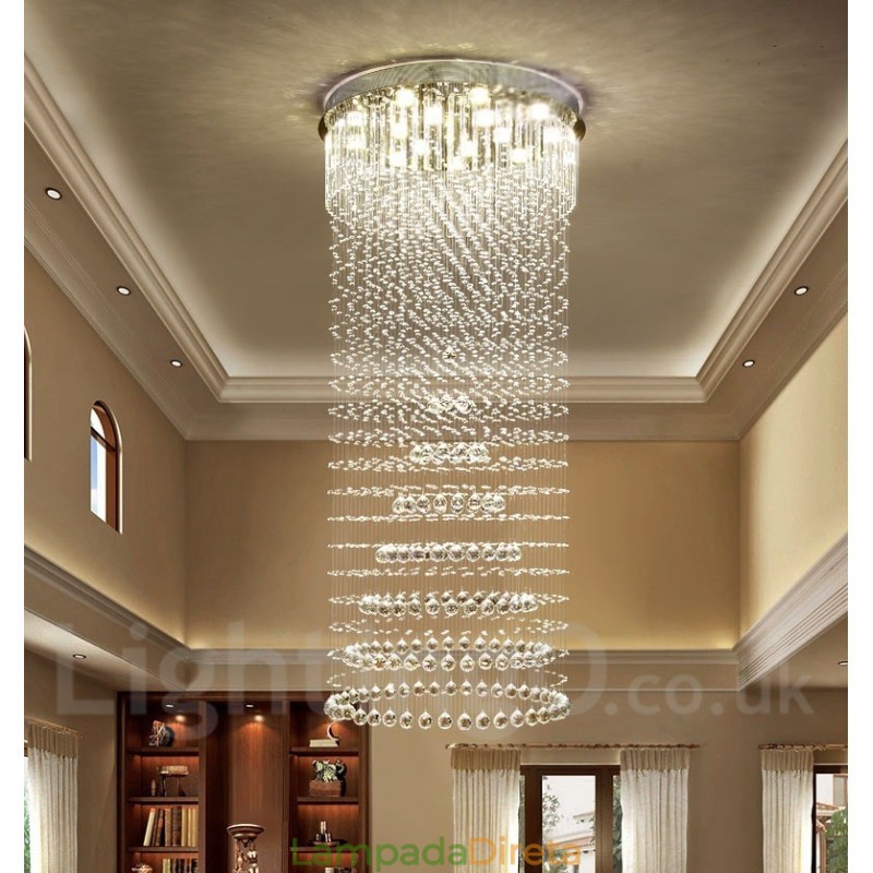 Luminária pendente de cristal moderna para teto, lustre interno, luminárias e acessórios