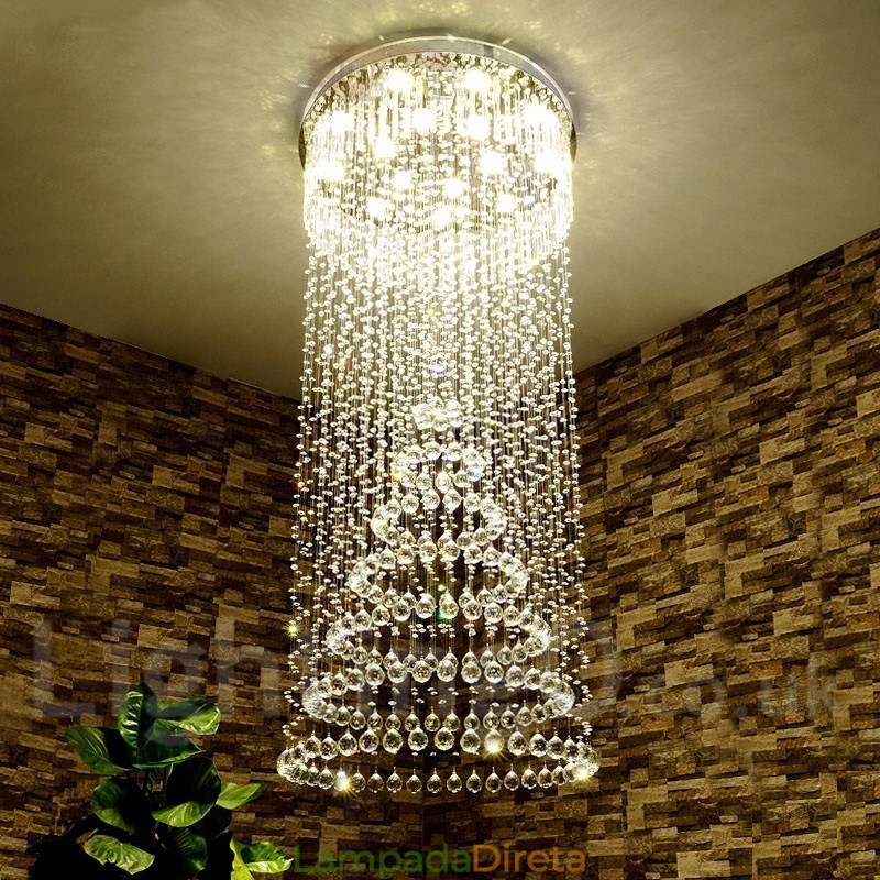 Luminária pendente de cristal moderna para teto, lustre interno, luminárias e acessórios