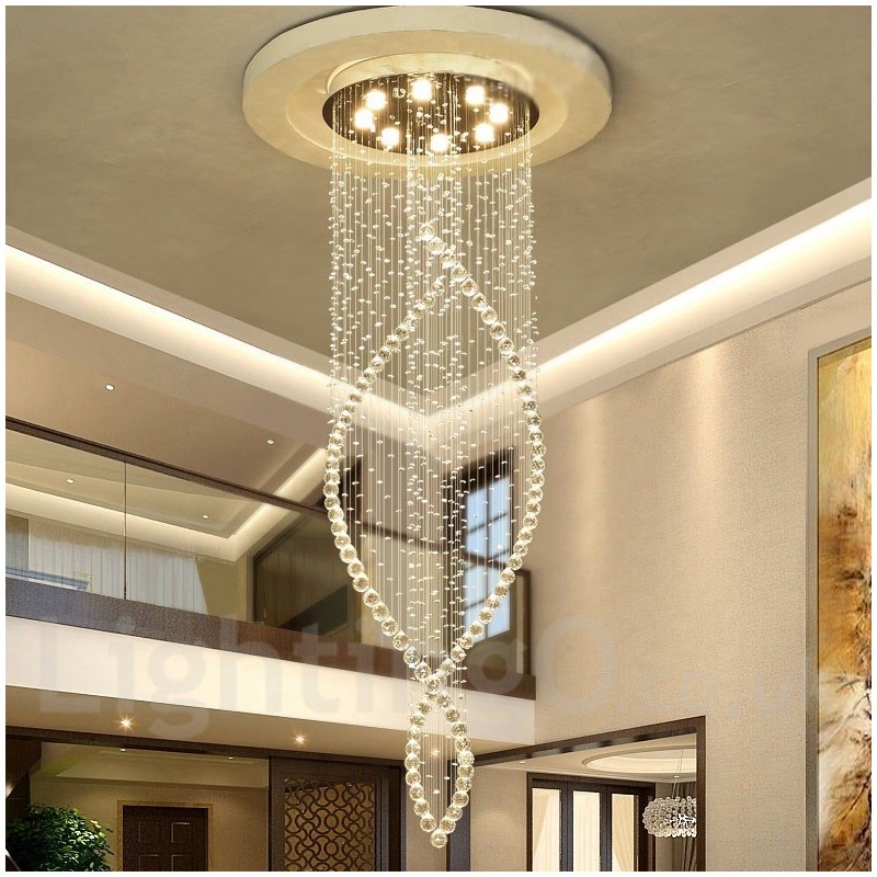 Extra grande moderno cristal teto pingente luz interior lustre iluminação lâmpadas luminárias