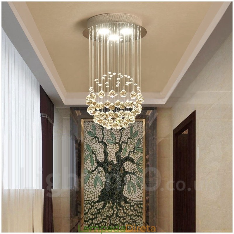 3 Luzes Modernas de Cristal Pendente de Teto Lustre Interno Luminárias Luminárias Luminárias