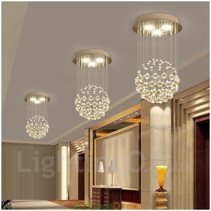 3 Luzes Modernas de Cristal Pendente de Teto Lustre Interno Luminárias Luminárias Luminárias
