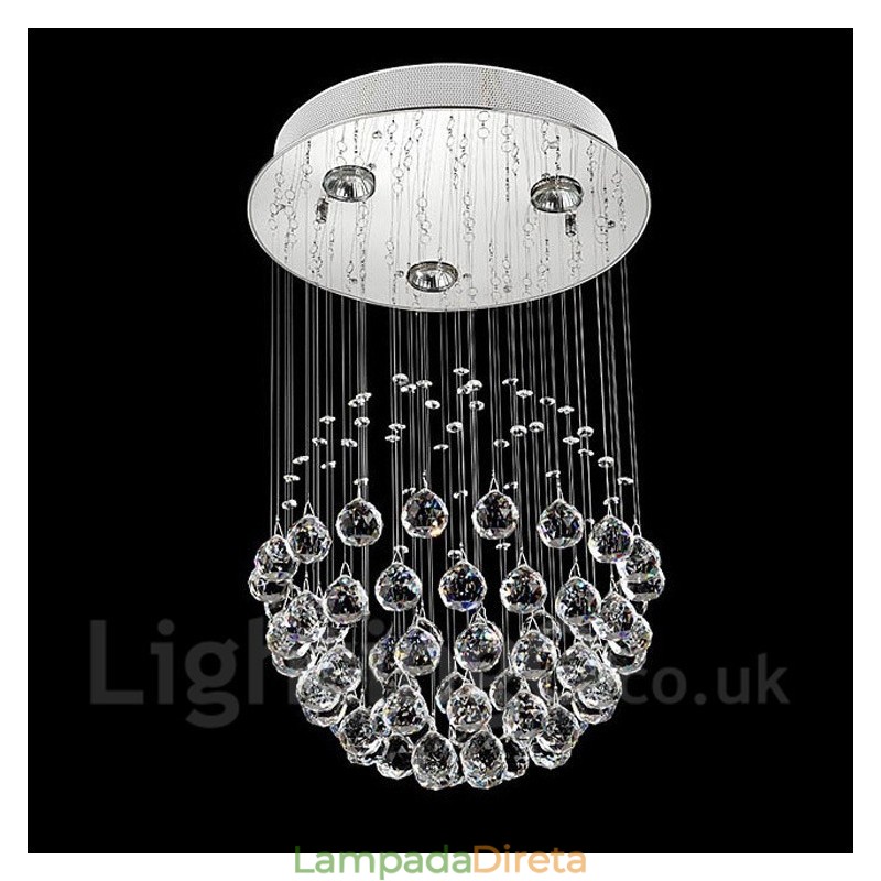 3 Luzes Modernas de Cristal Pendente de Teto Lustre Interno Luminárias Luminárias Luminárias
