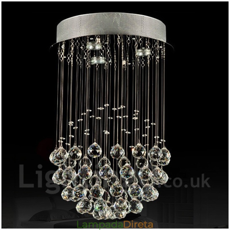 3 Luzes Modernas de Cristal Pendente de Teto Lustre Interno Luminárias Luminárias Luminárias