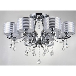 Lustre moderno de cristal K9 8 luzes