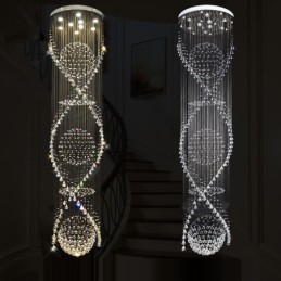 Comprimento extra 5 metros moderno cristal teto pingente luz interior lustre iluminação lâmpadas luminárias