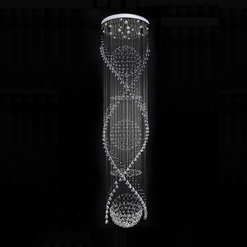 Comprimento extra 5 metros moderno cristal teto pingente luz interior lustre iluminação lâmpadas luminárias