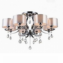 Lustre moderno de cristal K9 8 luzes