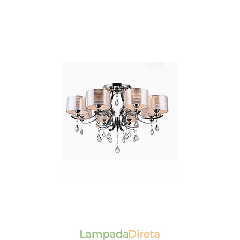 Lustre moderno de cristal K9 8 luzes