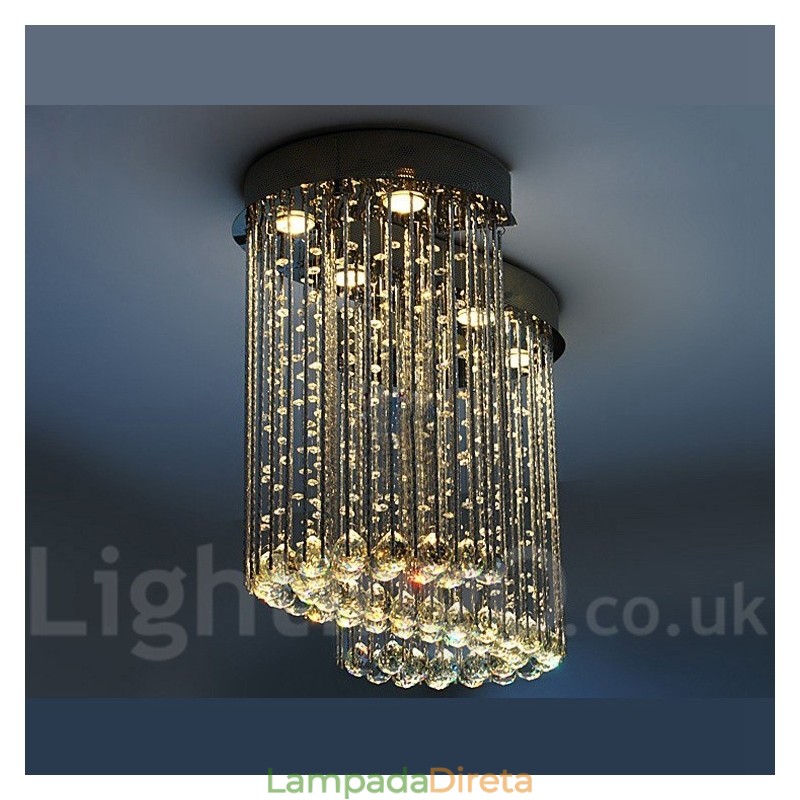 6 luzes modernas de cristal pingente de teto luz lustre interno iluminação lâmpadas luminárias