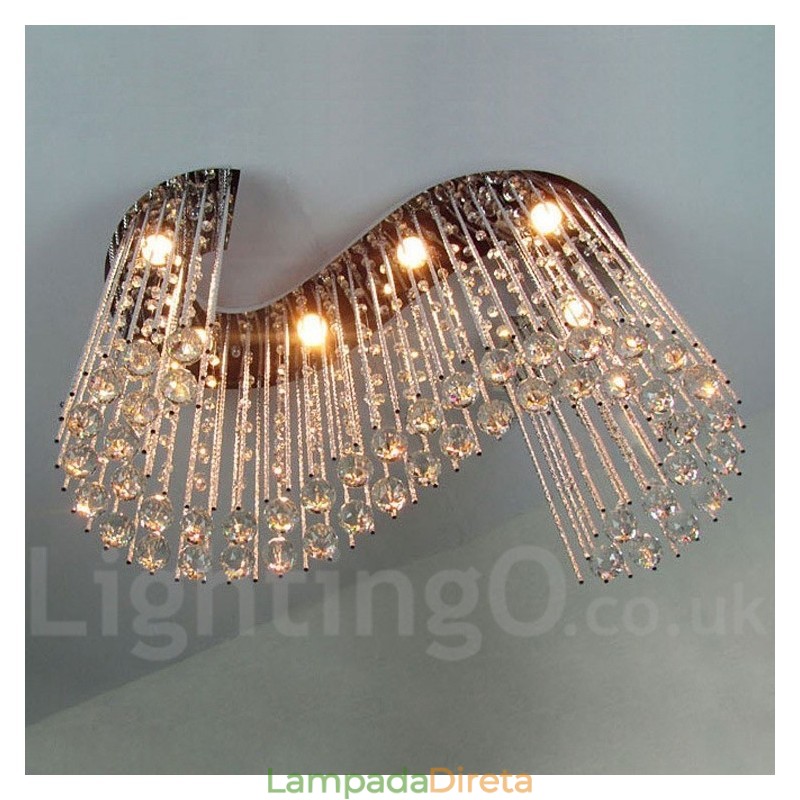 6 luzes modernas de cristal pingente de teto luz lustre interno iluminação lâmpadas luminárias