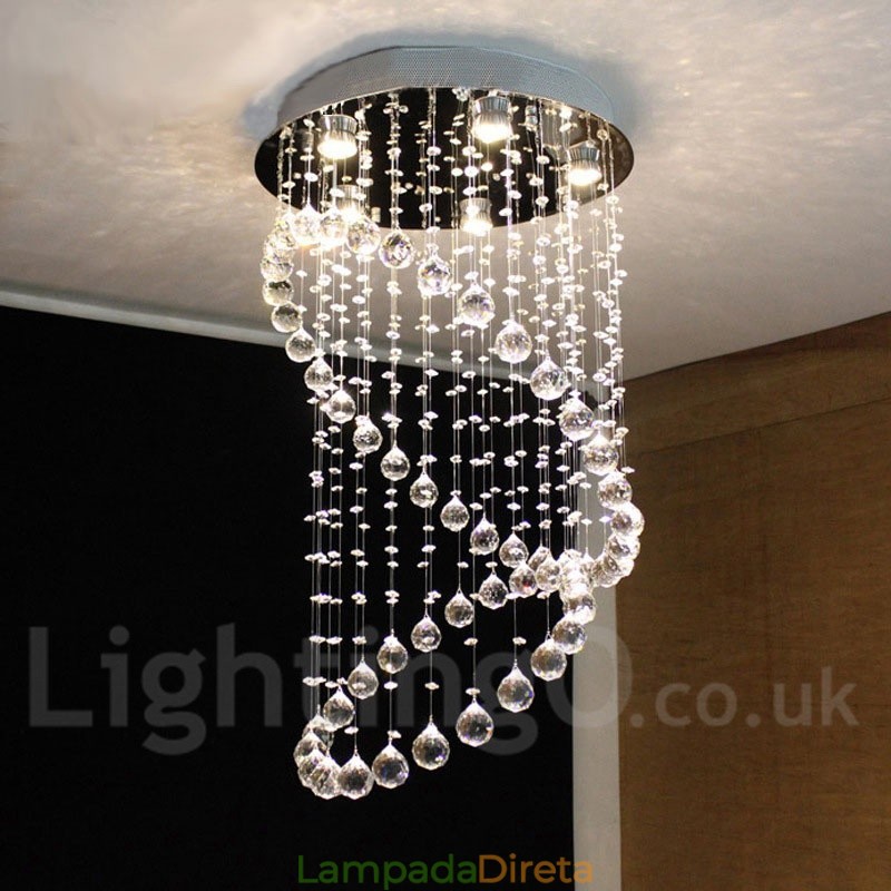 5 luzes modernas de cristal pingente de teto luz lustre interno iluminação lâmpadas luminárias