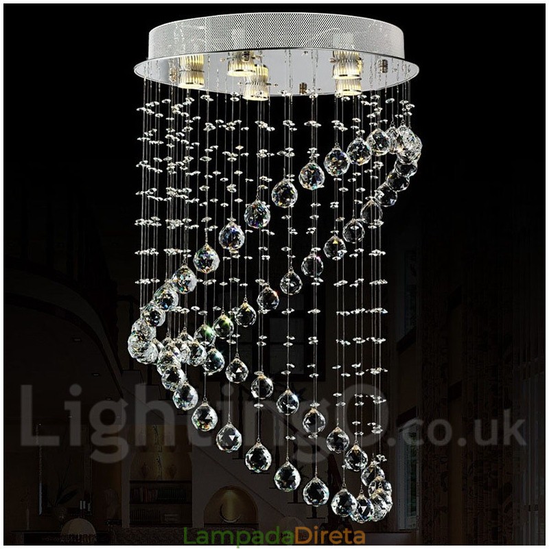 5 luzes modernas de cristal pingente de teto luz lustre interno iluminação lâmpadas luminárias