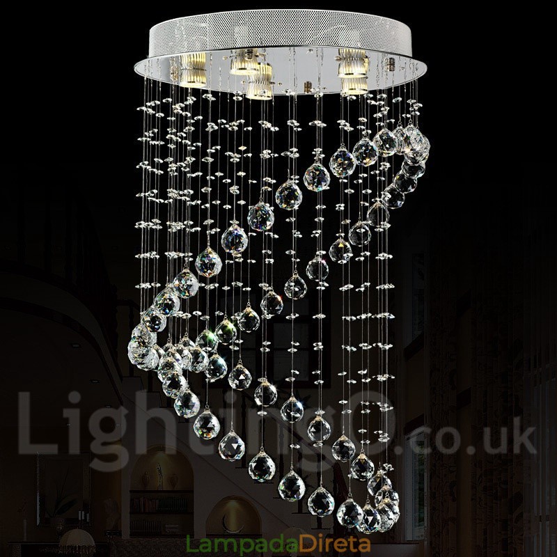 5 luzes modernas de cristal pingente de teto luz lustre interno iluminação lâmpadas luminárias