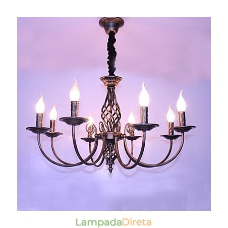 Retro Designers Candle Style Outros Lustre de Metal Retro Designers Candle Style Outros Lustre de Metal
