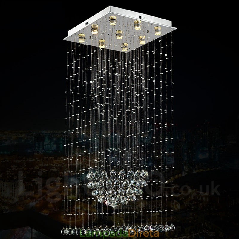 9 luzes modernas de cristal pingente de teto luz lustre interno iluminação lâmpadas luminárias