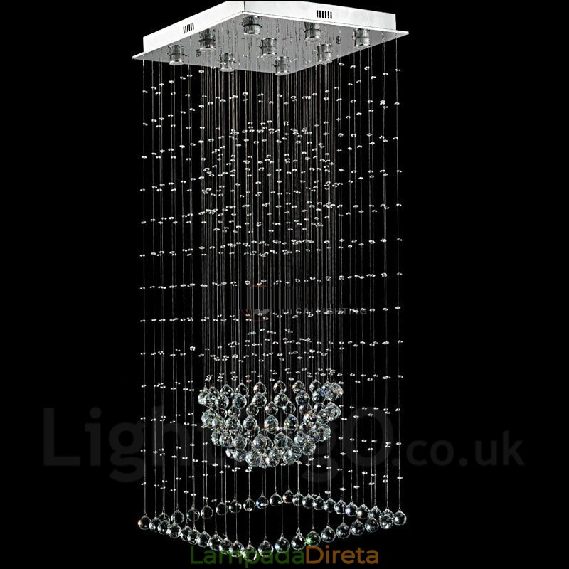 9 luzes modernas de cristal pingente de teto luz lustre interno iluminação lâmpadas luminárias