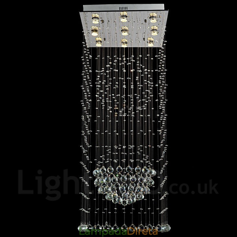 9 luzes modernas de cristal pingente de teto luz lustre interno iluminação lâmpadas luminárias