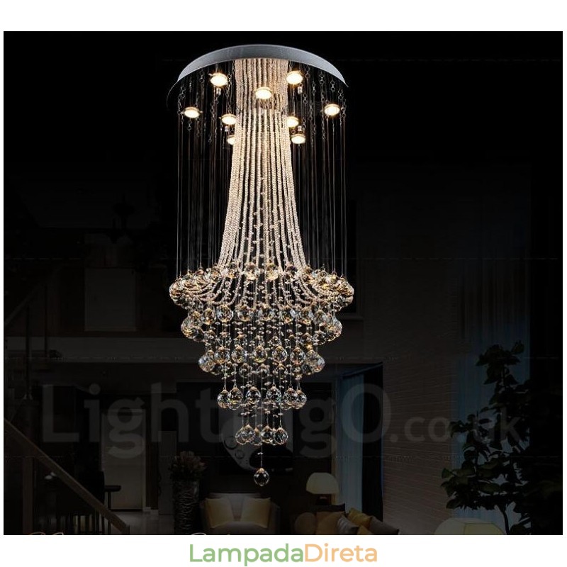 9 luzes modernas de cristal pingente de teto luz lustre interno iluminação lâmpadas luminárias