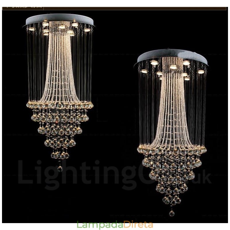 9 luzes modernas de cristal pingente de teto luz lustre interno iluminação lâmpadas luminárias