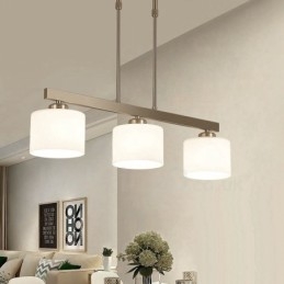 3 luzes modernas cromadas pendentes lustre interno luminárias suspensas para casa luminárias com cúpulas de vidro