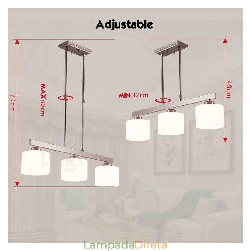 3 luzes modernas cromadas pendentes lustre interno luminárias suspensas para casa luminárias com cúpulas de vidro