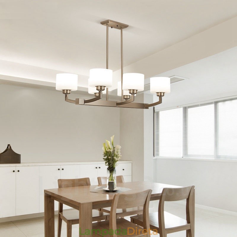 6 luzes modernas cromadas pendentes lustre interno luminárias suspensas para casa luminárias com cúpulas de vidro