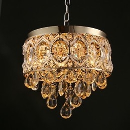 Lustre de Cristal Champagne Romântico Dourado