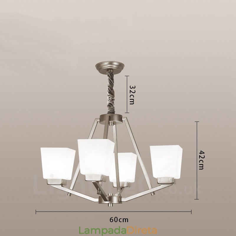 4 luzes cromadas pendentes luz interior lustre moderno casa pendurado iluminação lâmpadas luminárias com tons de vidro