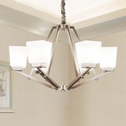 6 luzes cromadas pendentes luz interior lustre moderno casa pendurado iluminação lâmpadas luminárias com tons de vidro