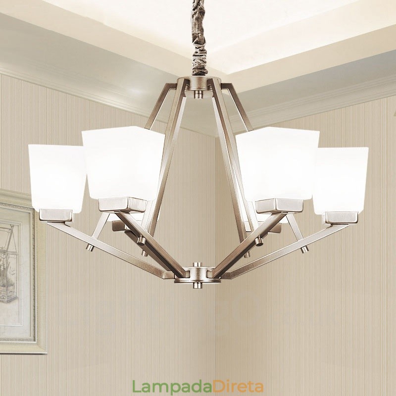 6 luzes cromadas pendentes luz interior lustre moderno casa pendurado iluminação lâmpadas luminárias com tons de vidro