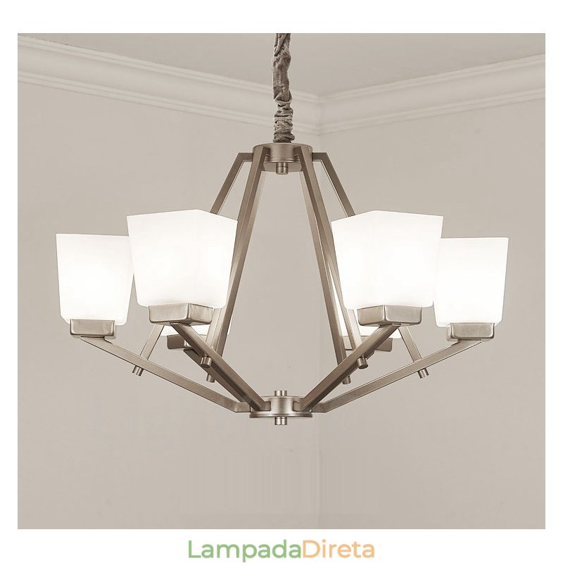 6 luzes cromadas pendentes luz interior lustre moderno casa pendurado iluminação lâmpadas luminárias com tons de vidro