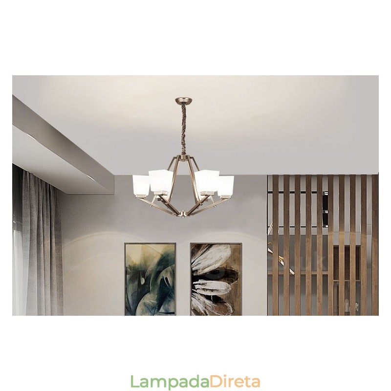 6 luzes cromadas pendentes luz interior lustre moderno casa pendurado iluminação lâmpadas luminárias com tons de vidro