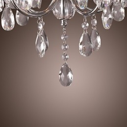 Lustre de cristal cromado clássico tradicional em metal