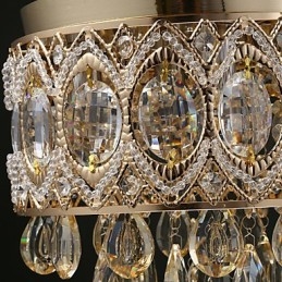 Lustre de Cristal Champagne Romântico Dourado