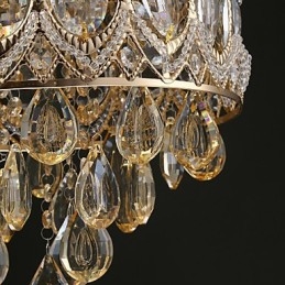 Lustre de Cristal Champagne Romântico Dourado