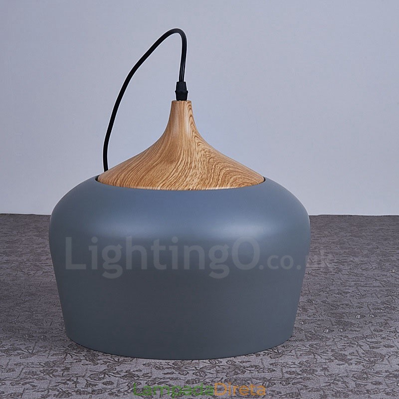 1 Luz Moderna Contemporânea Pendente Luminária Pendente com Sombra Branca Vermelha Azul