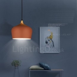 1 Luz Moderna Contemporânea Pendente Luminária Pendente com Sombra Branca Vermelha Azul