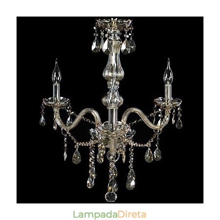 Lustre de cristal de luxo com 3 luzes, cor conhaque, lustre de cristal K9 Lustre de cristal de luxo com 3 luzes, cor conhaque, lustre de cristal K9