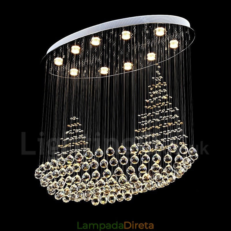 10 Luzes Modernas K9 Cristal Teto Pendente Luz Interior Lustre Iluminação Lâmpadas Luminárias