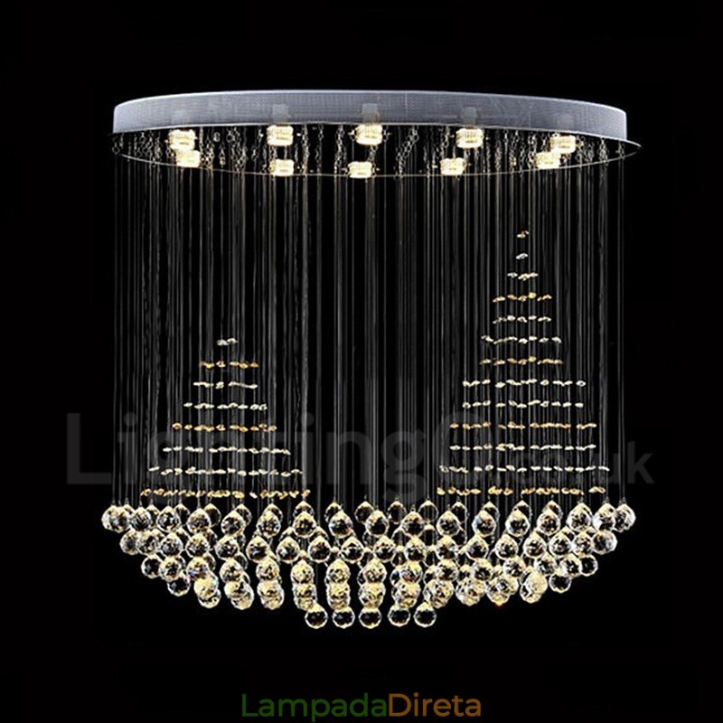 10 Luzes Modernas K9 Cristal Teto Pendente Luz Interior Lustre Iluminação Lâmpadas Luminárias
